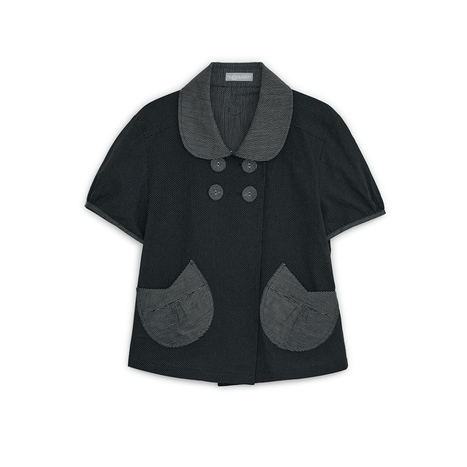 MUSINSA | HUG YOUR SKIN Detachable Round Jacket (Black)