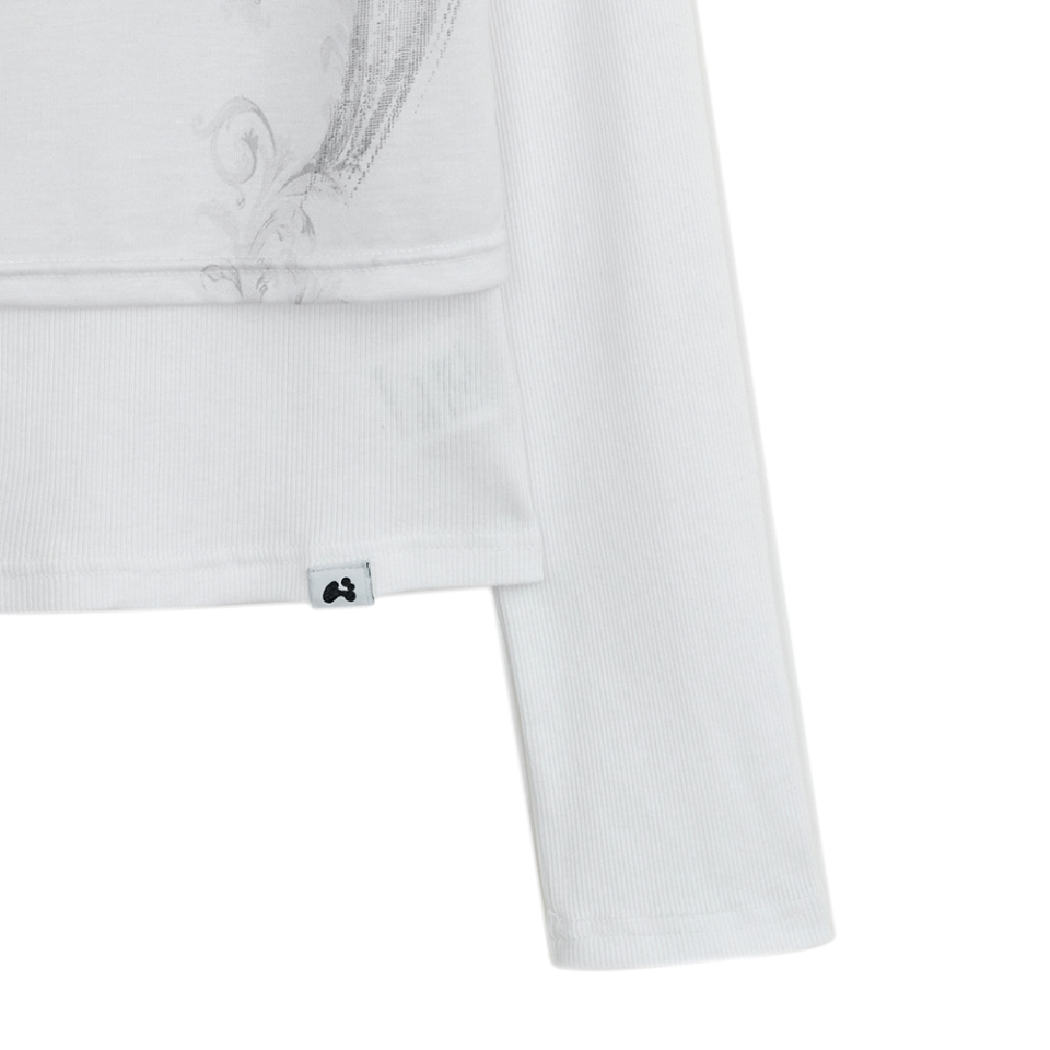 Tシャツ・カットソー HUG YOUR SKIN Fallen angel layered top 5BJH1583 Fallen angel layered top (White) - hug your skin | 60