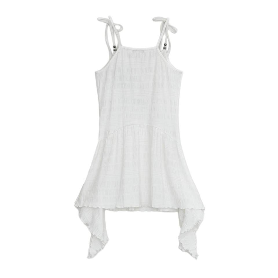 MUSINSA | HUG YOUR SKIN Flared V-Neck Sleeveless (White)