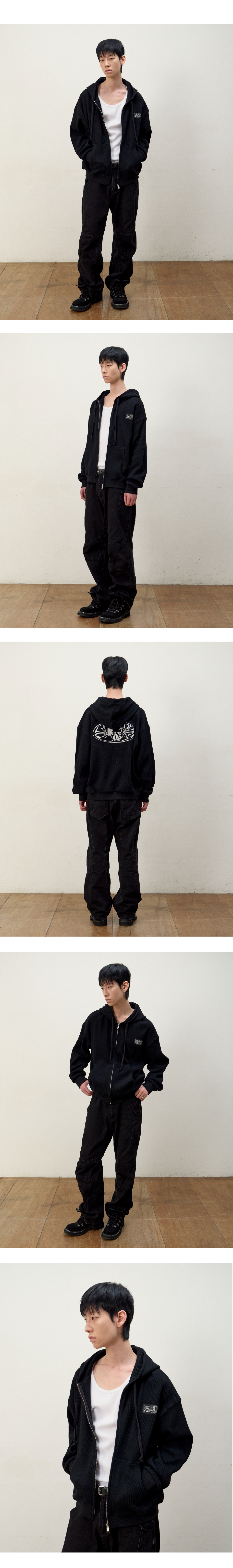 PROTOTYPE WAFFLE HOOD ZIP UP (BLACK) 상세 이미지 1