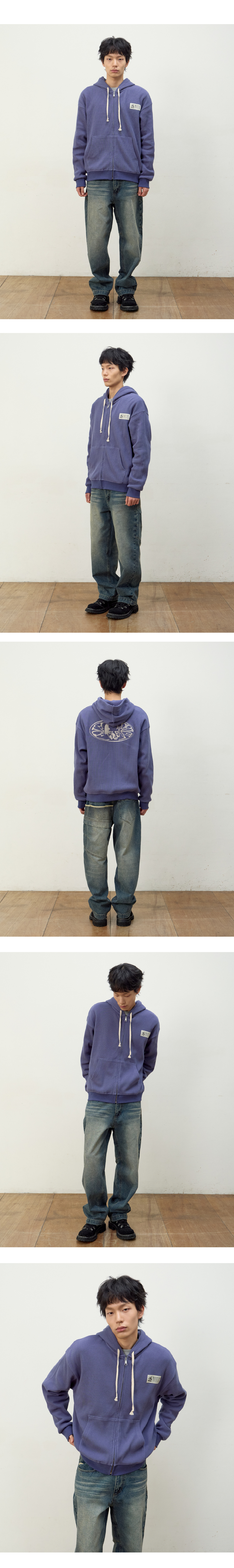 PROTOTYPE WAFFLE HOOD ZIP UP (BLUE) 상세 이미지 1