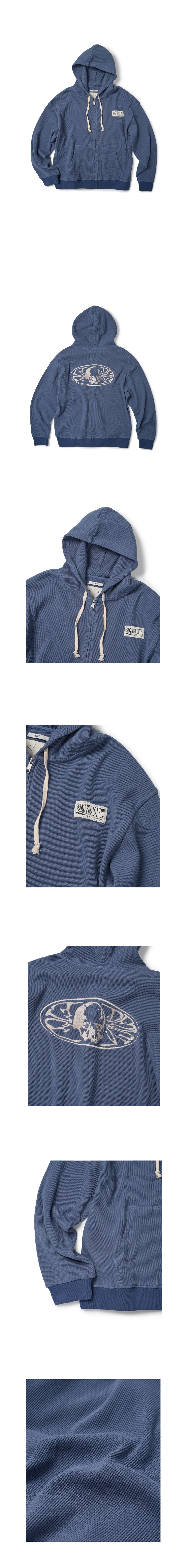 PROTOTYPE WAFFLE HOOD ZIP UP (BLUE) 상세 이미지 2