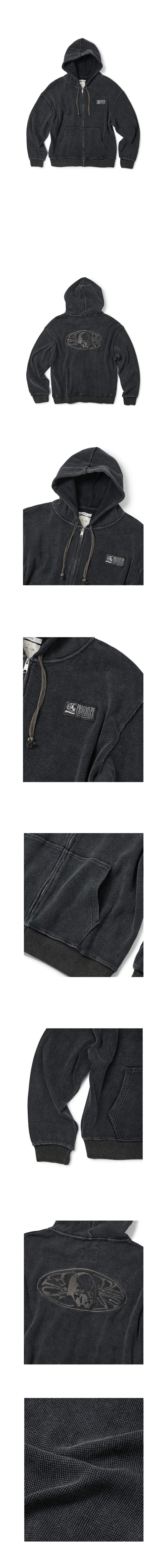 PROTOTYPE WAFFLE HOOD ZIP UP (CHARCOAL) 상세 이미지 2