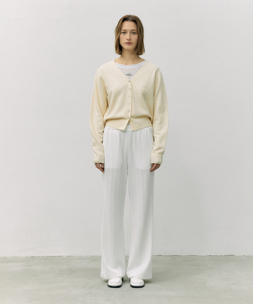 SEMI BOOTS CUT WRINKLE PANTS белый