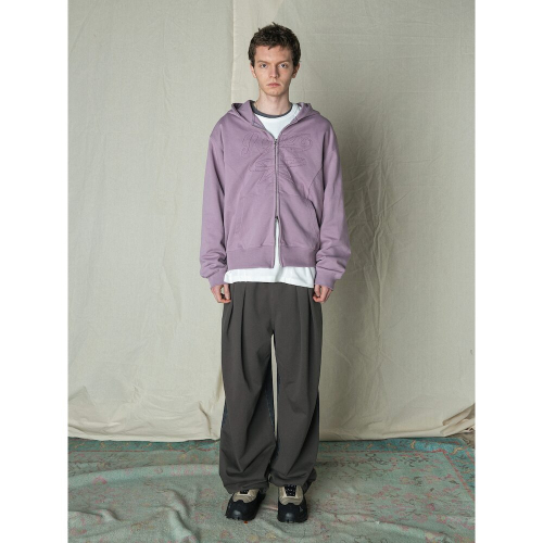 патчаwork Detail Hooded ZipUp Light Purple
