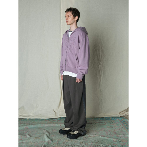 патчаwork Detail Hooded ZipUp Light Purple