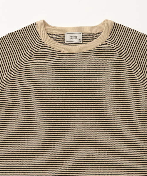 Narrow Stripe Knit Pullover (Beige Black - Stripe)