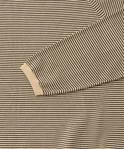 Narrow Stripe Knit Pullover (Beige Black - Stripe)