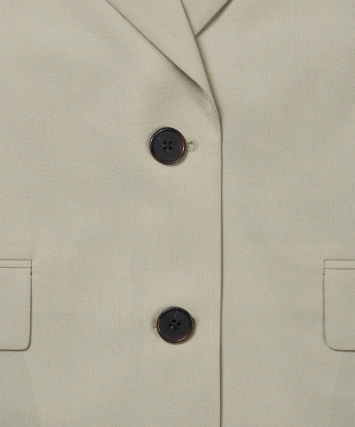 WOMENS LINEN-LIKE укороченный SHORT-SLEEVE BLAZER [LIGHT BEIGE]