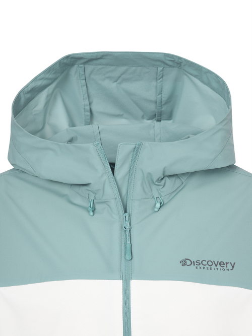 Женская укороченная ветровка колор-блок Freshvent (DARK MINT)