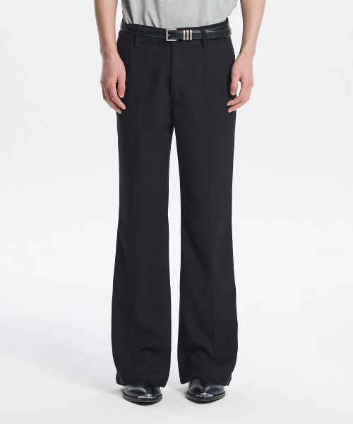 Yk 0605 boot cut slacks (black)