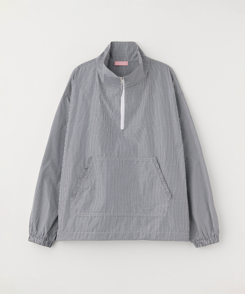 HIGH NECK CHECK ANORAK_NAVY