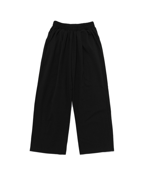 Широкие хлопковые брюки со складками (Black)