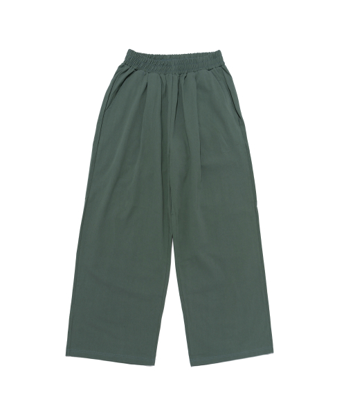 Широкие хлопковые брюки со складками (Green)