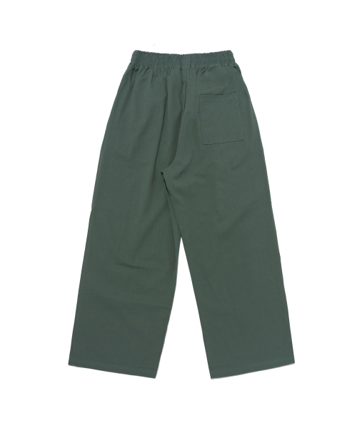 Широкие хлопковые брюки со складками (Green)