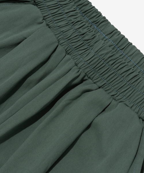Широкие хлопковые брюки со складками (Green)