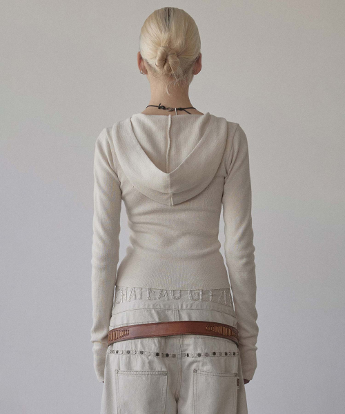 Silhouette Knit Zip-Up Hoodie Raw