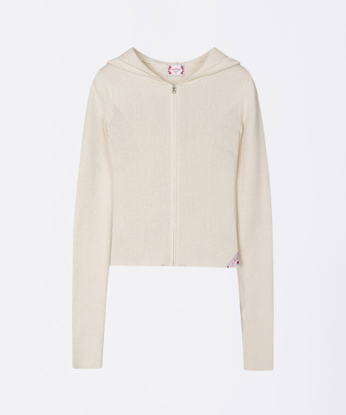 Silhouette Knit Zip-Up Hoodie Raw