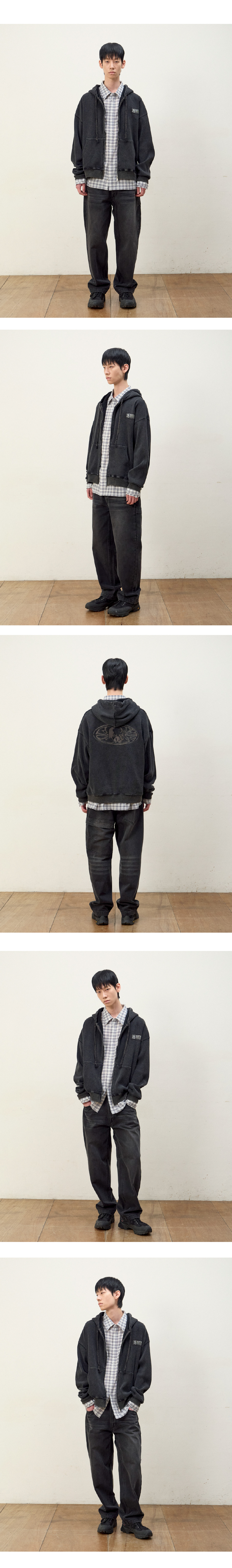 PROTOTYPE WAFFLE HOOD ZIP UP (CHARCOAL) 상세 이미지 1