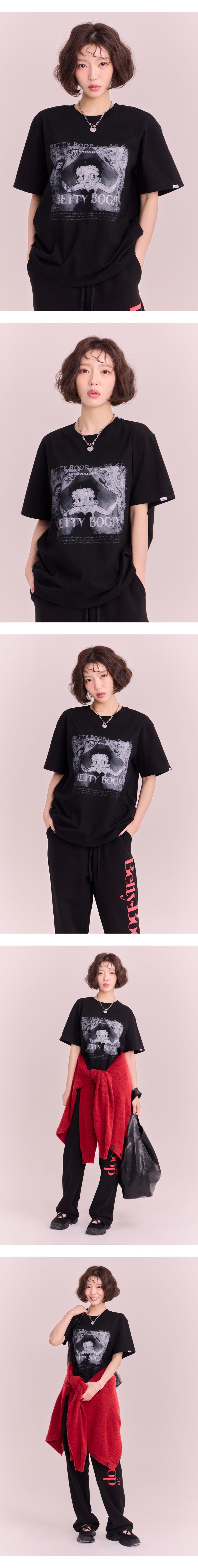 Tシャツ・カットソー ULKIN CANVAS Betty Boop Featuring Overfit Short Sleeve T-Shi MUSINSA | ULKIN CANVAS Betty Boop Featuring Overfit Short