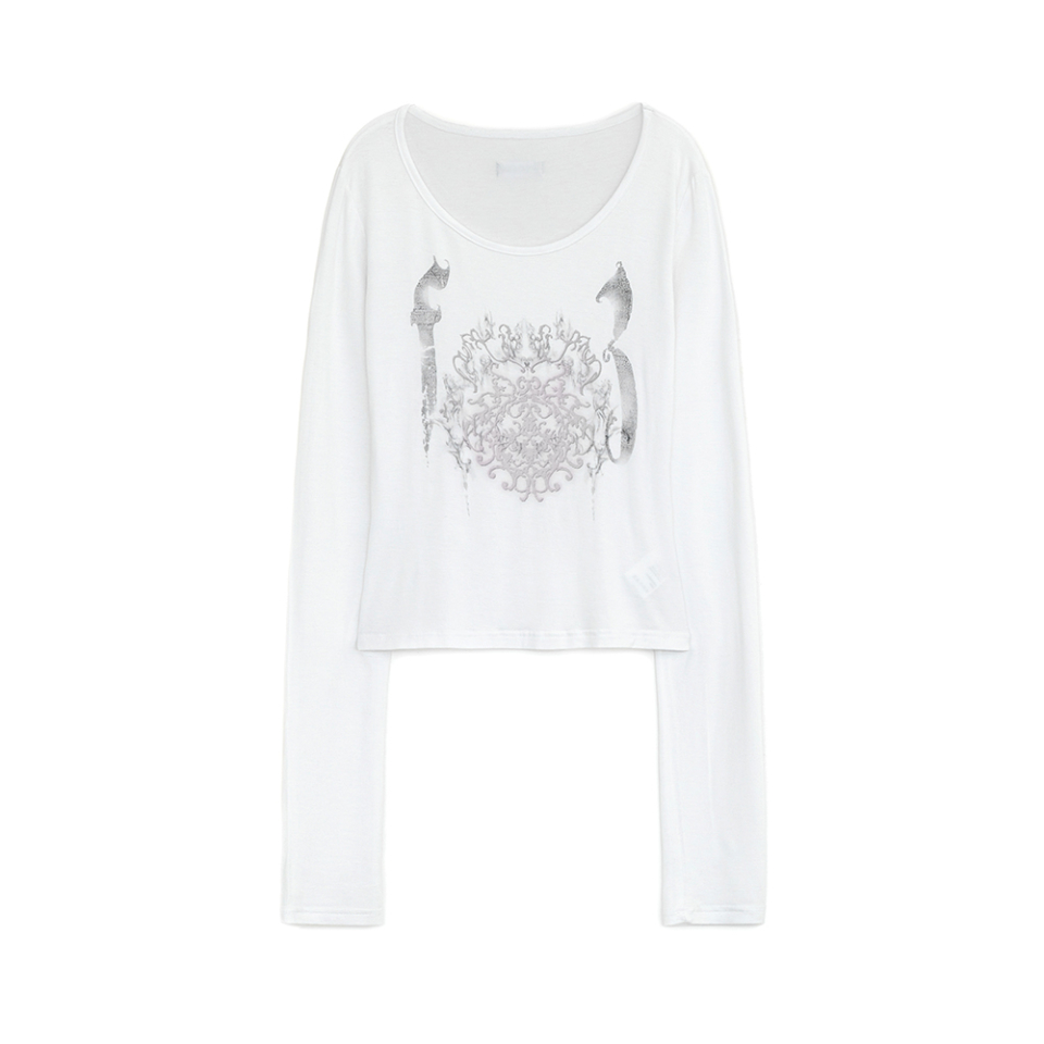 【HUGYOURSKIN】Ornament Print Top (White) MUSINSA | HUG YOUR SKIN Ornament Print Top (White)