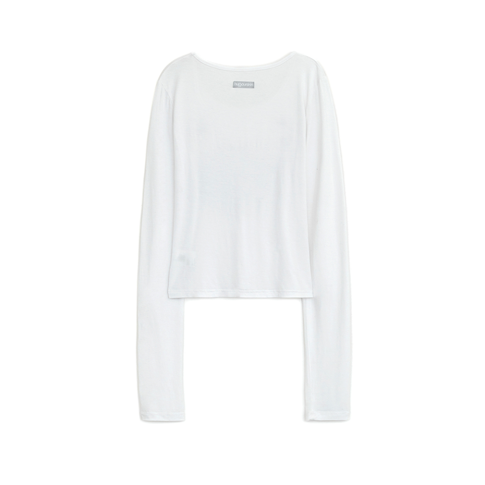 MUSINSA公式 | HUG YOUR SKIN Ornament Print Top (White)