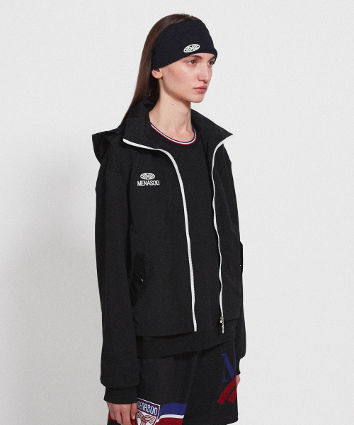 Highneck Hood Vest_Black