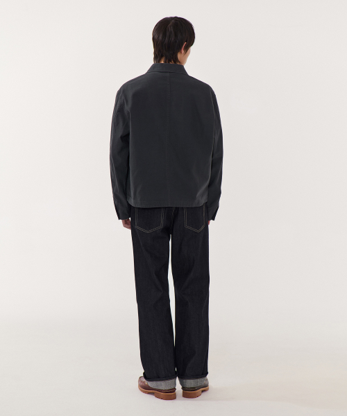 BACK SATIN SHORT CHORE куртка [DARK GREY]