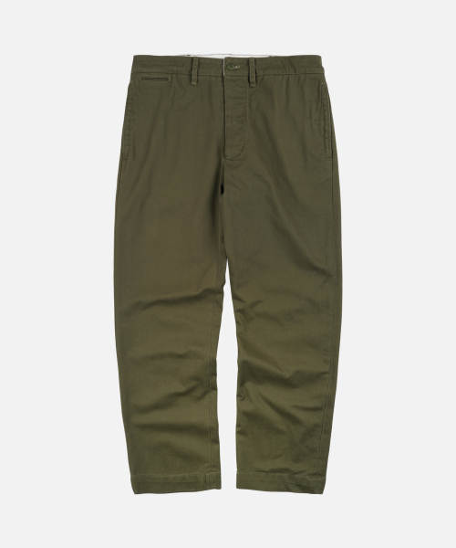WASHED OFFICER CHINO PANTS _ OLIVE