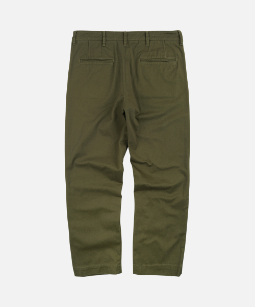 WASHED OFFICER CHINO PANTS _ OLIVE