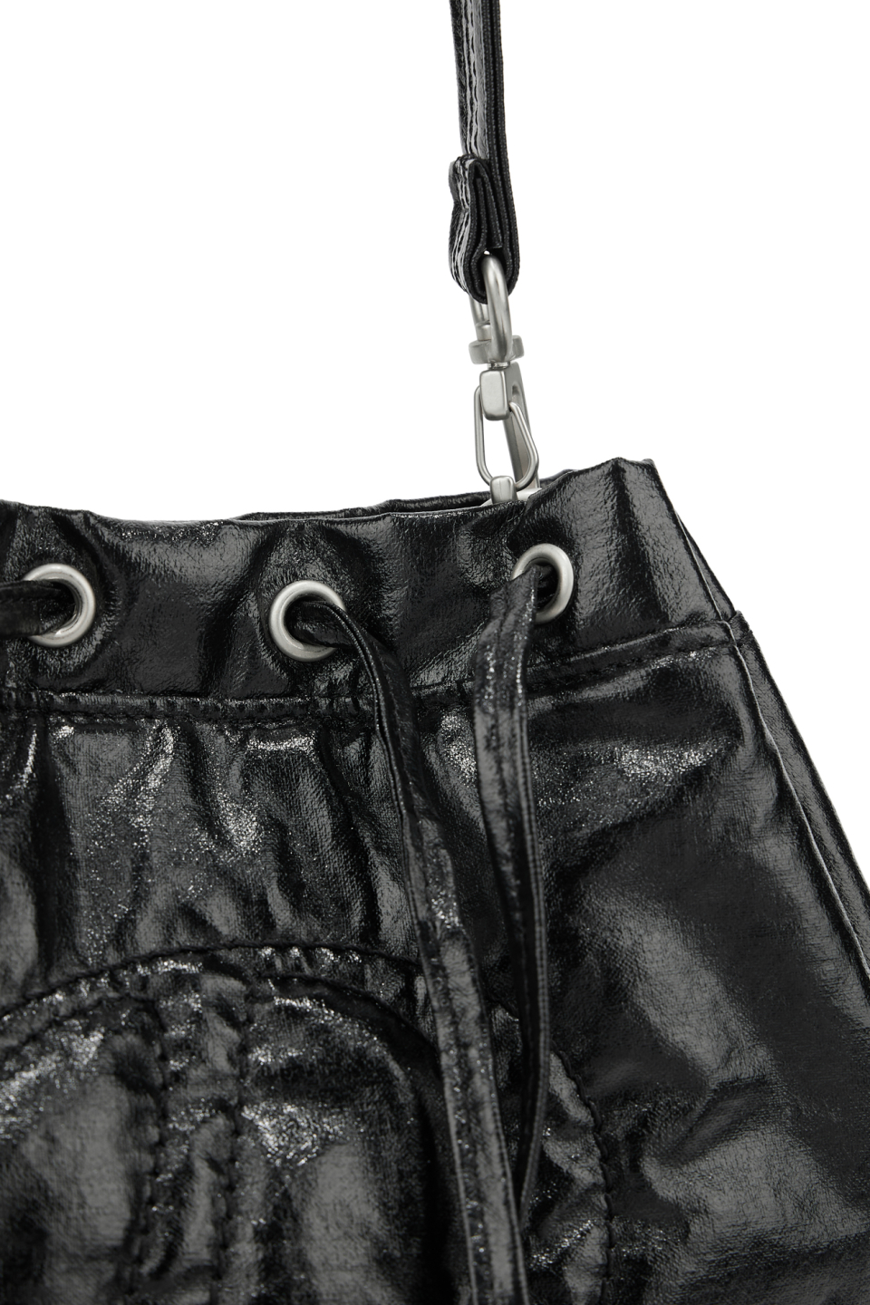 다이닛(DEINET) D STITCH PADDING MINI BAG IN BLACK - 사이즈