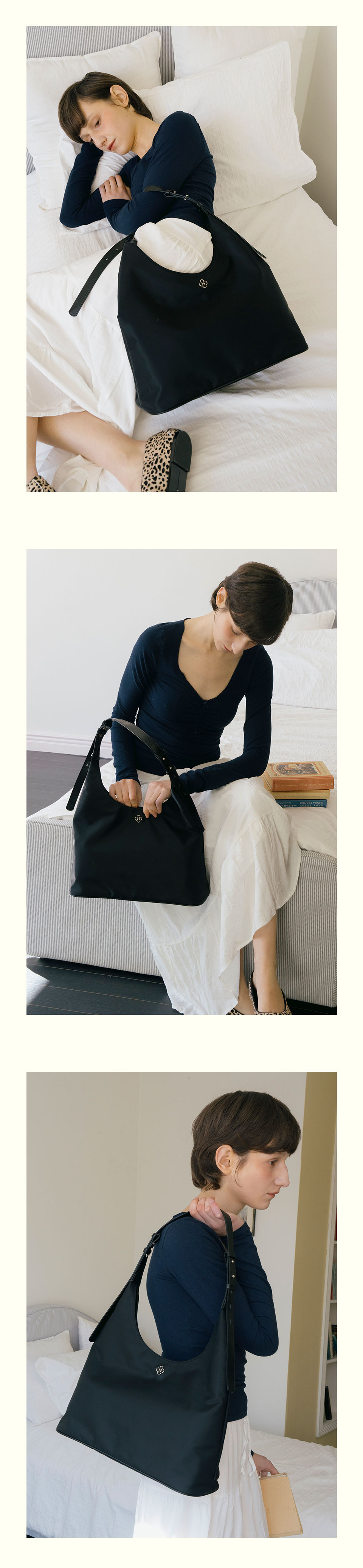 ★HEEARI★ Ivy Nylon Shoulder Bag Ivy Nylon Shoulder Bag_Bla Ivy Nylon Shoulder Bag_Black - HEEARI 히어리