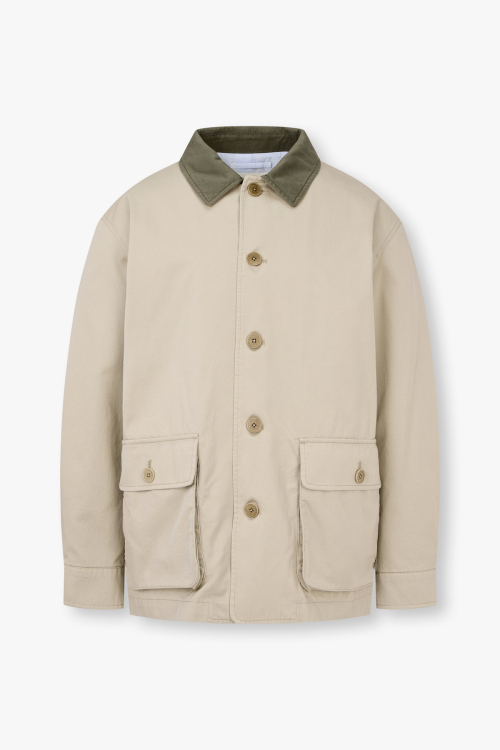 Контрастная хлопковая куртка Beige 4715109007