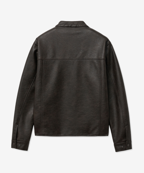 Байкерская куртка из вареной кожи 8266 (DARK BROWN)