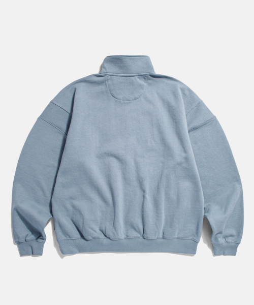 Ribbed Shoulder Sweat Anorak Misty Blue