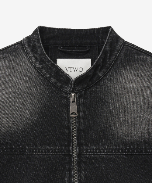 Байкерская джинсовка с вареным эффектом 8250-1 (BLACK)