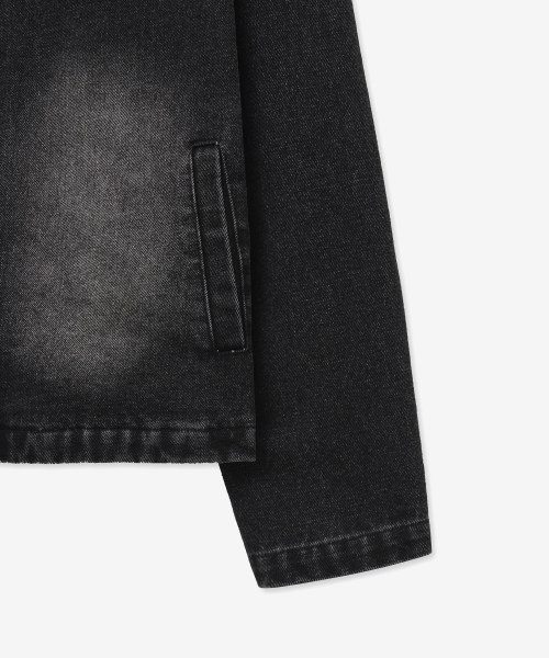 Байкерская джинсовка с вареным эффектом 8250-1 (BLACK)