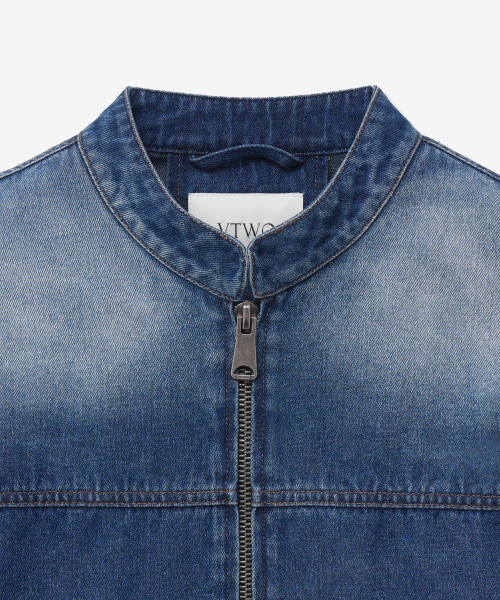 Джинсовая байкерская куртка 8250 с варкой (BLUE)