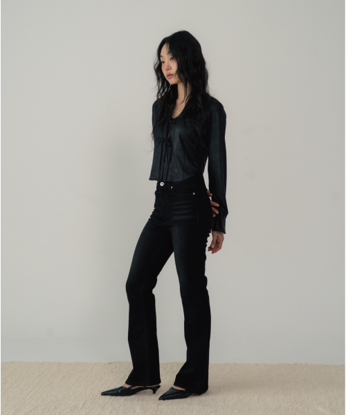 RIBBON WESTERN SHIRTS(BLACK)