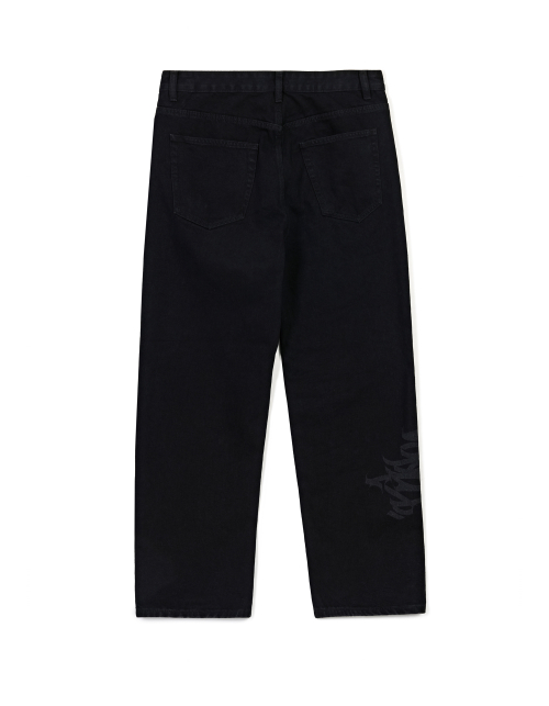 Tag Denim Pants - Black