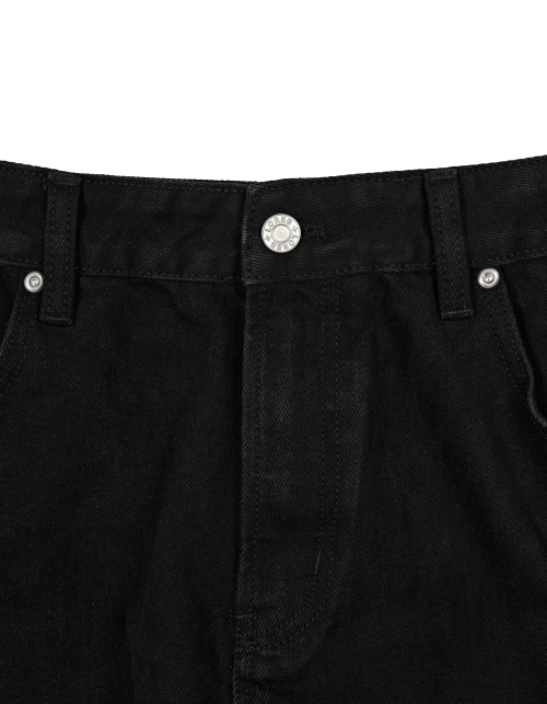 Tag Denim Pants - Black