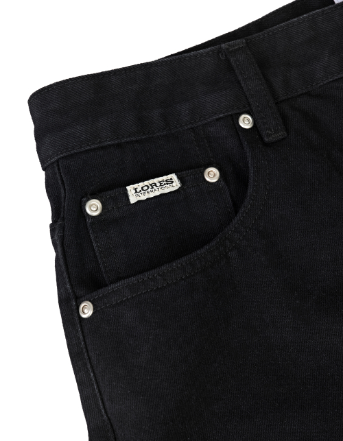 Tag Denim Pants - Black