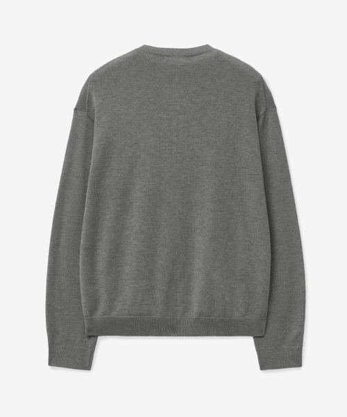 Мягкий базовый кардиган с круглым вырезом (GREY)