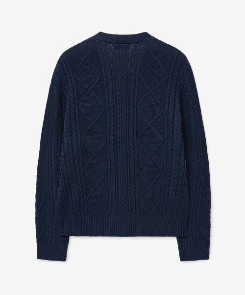 Базовый мягкий кардиган косами (NAVY)