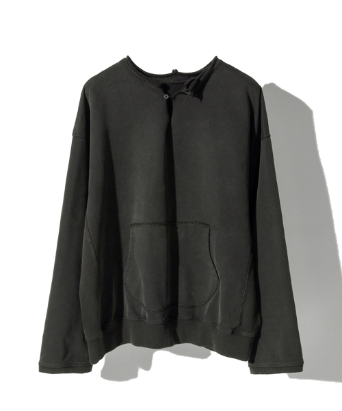 Крой с разрезом, круглый вырез_KHAKI GREY