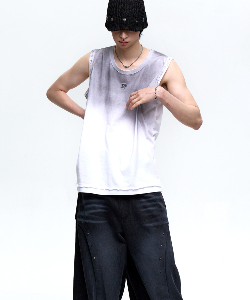LOGO WASHING SLEEVELESS - WHITE