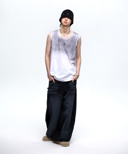 LOGO WASHING SLEEVELESS - WHITE