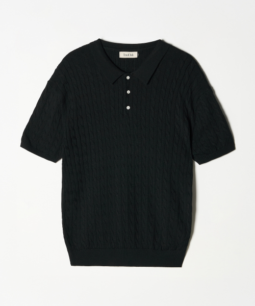 Cable Collar Half Knit