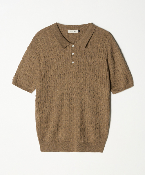 Cable Collar Half Knit