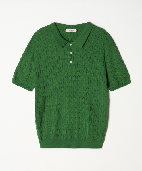 Cable Collar Half Knit